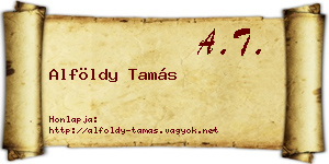 Alföldy Tamás névjegykártya