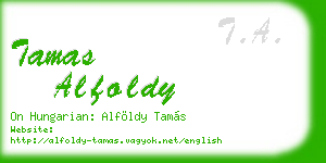 tamas alfoldy business card
