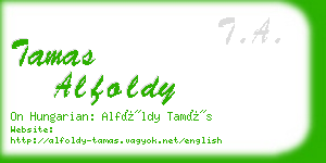 tamas alfoldy business card